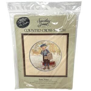 Something Special Counted Cross Stitch Kit “Extra,Extra”#50282 Vintage 1986 NEW